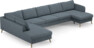 County - 4-sits soffa med divan vänster och schäslong höger - Blå