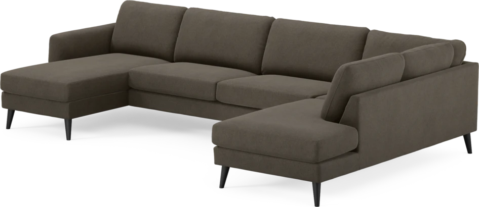 Bridge - 3-sits soffa med schäslong vänster och divan höger - Brun