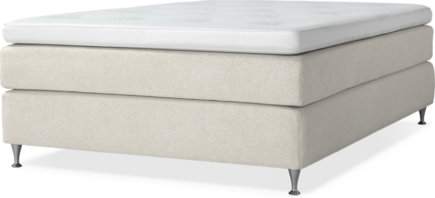 Delux Sense - Kontinentalsäng, enkelsäng 140 cm med bäddmadrass - Beige