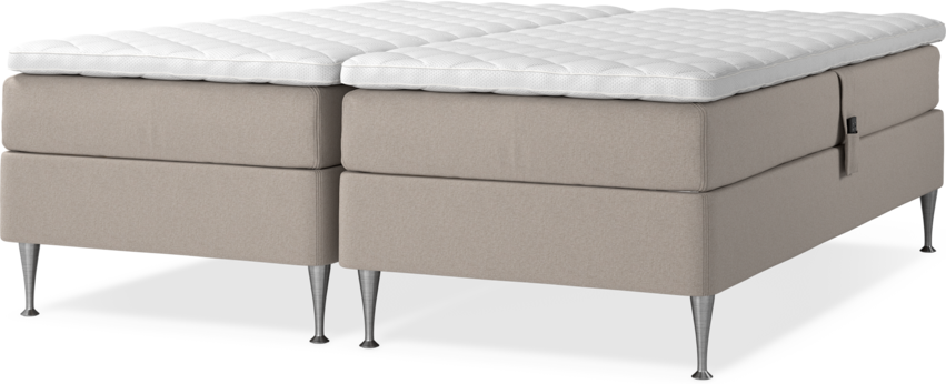 Delux Sense - Ställbar säng, dubbelsäng med bäddmadrass - Beige