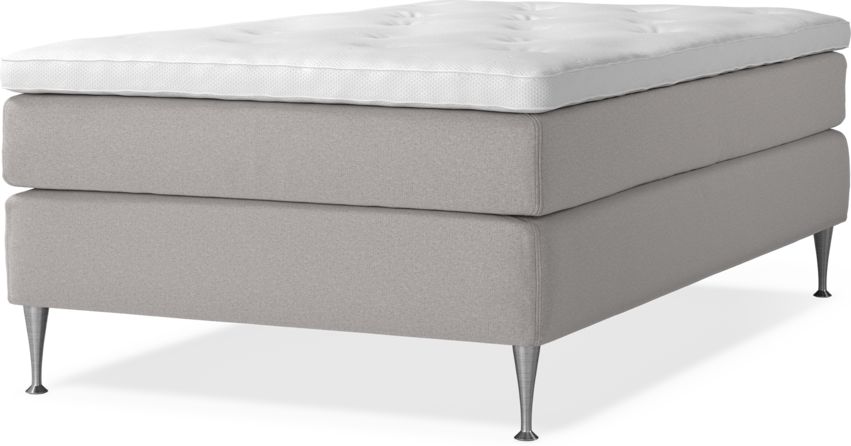 Delux Sense - Kontinentalsäng, enkelsäng 120 cm med bäddmadrass - Grå