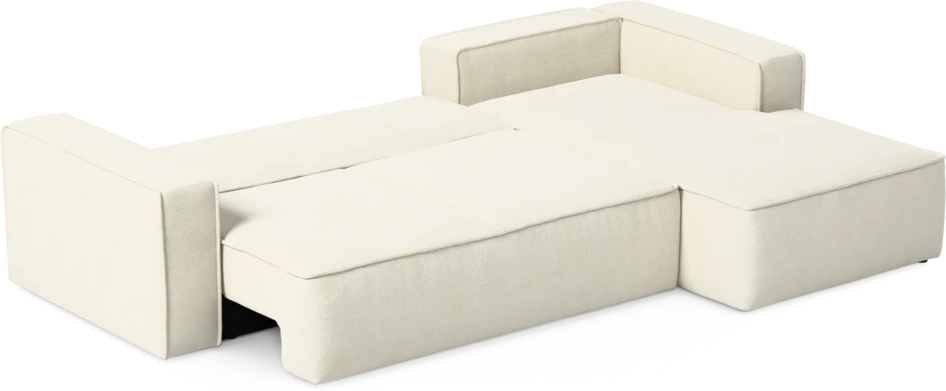 Ide - Bäddsoffa 3-sits med schäslong höger - Vit