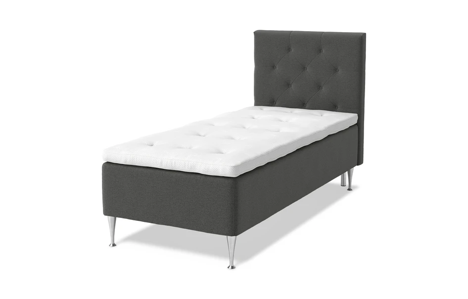 Dream Delux - Ramsäng, enkelsäng med bäddmadrass Sleep Delux vit - Svart