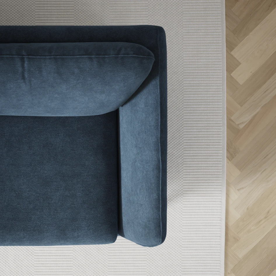 Madison - 2-sits soffa med divan vänster och schäslong höger - Blå