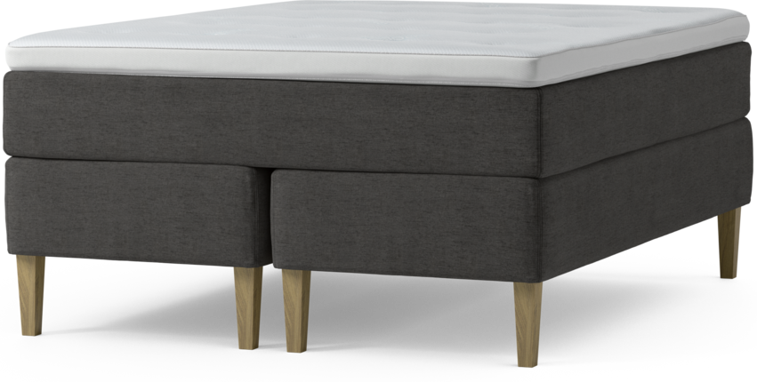 Delux Dream - Kontinentalsäng, dubbelsäng med bäddmadrass och sängben - Grå