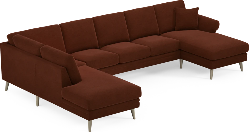 Eden - 3-sits soffa med divan vänster och schäslong höger - Orange
