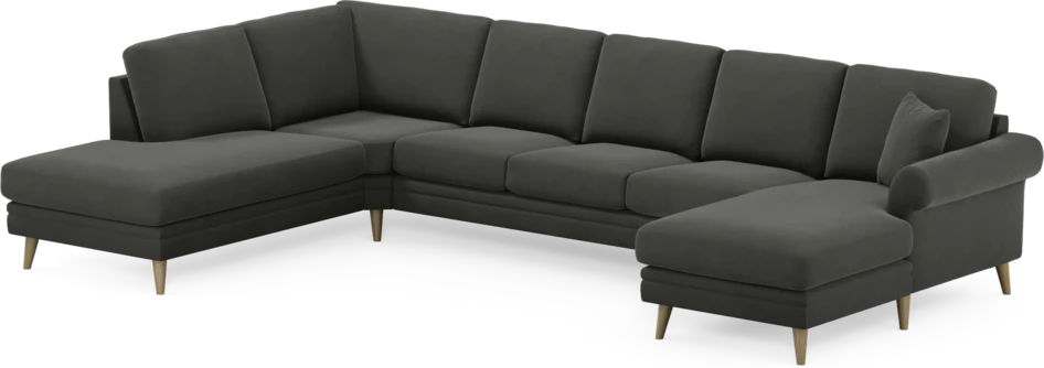 Eden - 3-sits soffa med divan vänster och schäslong höger - Grå