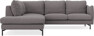 Madison - 2-sits soffa med divan vänster - Grå
