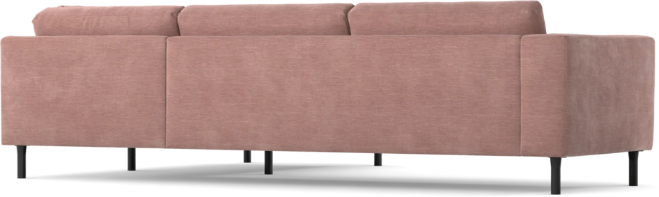 Willow - 3-sits soffa med divan höger, fast klädsel - Rosa