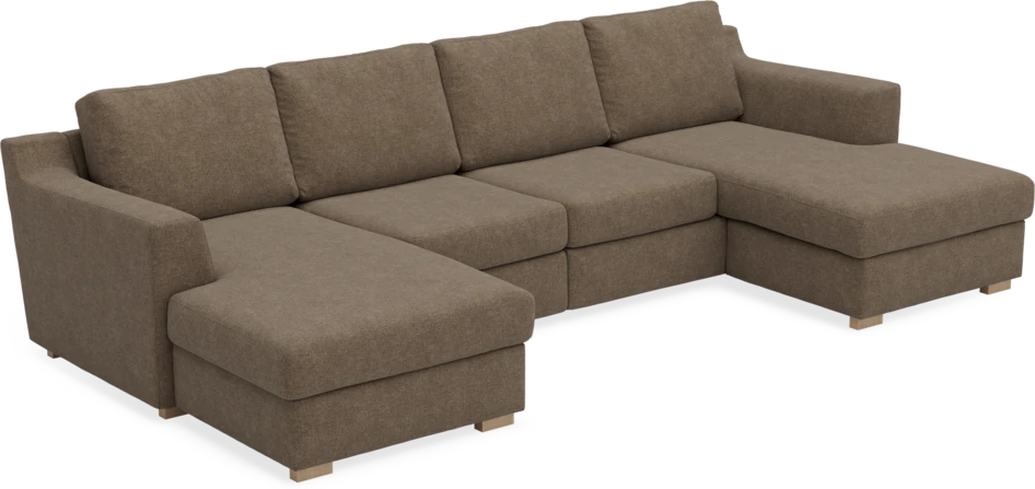 Friday - 2-sits soffa med två schäslonger - Brun