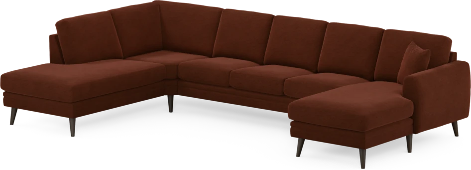 Eden - 3-sits soffa med divan vänster och schäslong höger - Orange