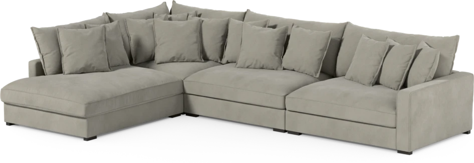 Rossi - 4-sits soffa med divan vänster - Grå