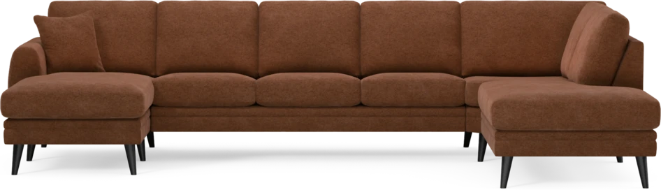 Eden - 3-sits soffa med schäslong vänster och divan höger - Orange