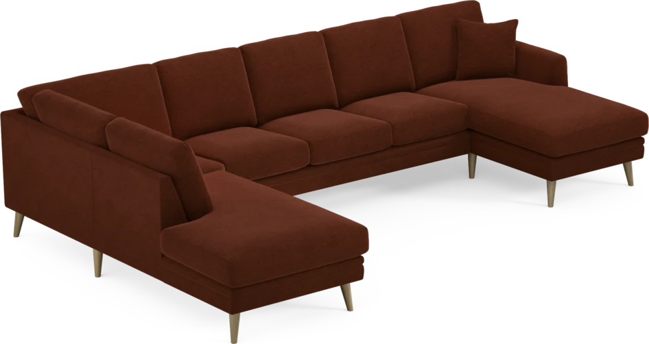 Eden - 3-sits soffa med divan vänster och schäslong höger - Orange