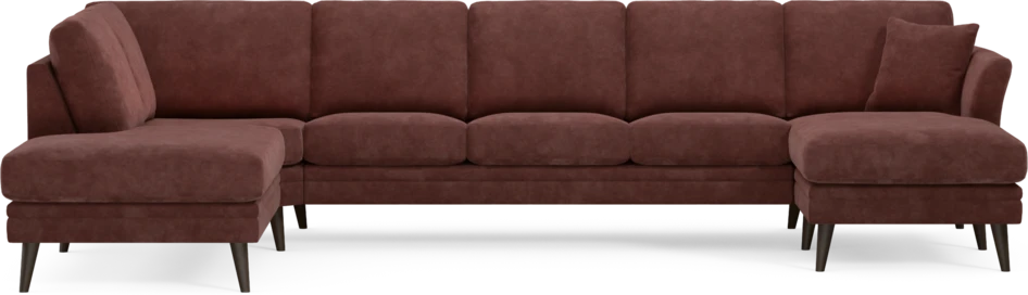 Eden - 3-sits soffa med divan vänster och schäslong höger - Röd