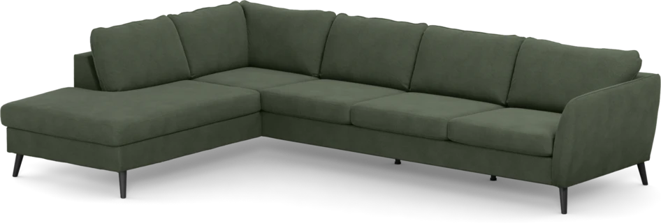 County - 3-sits soffa med divan vänster - Grön