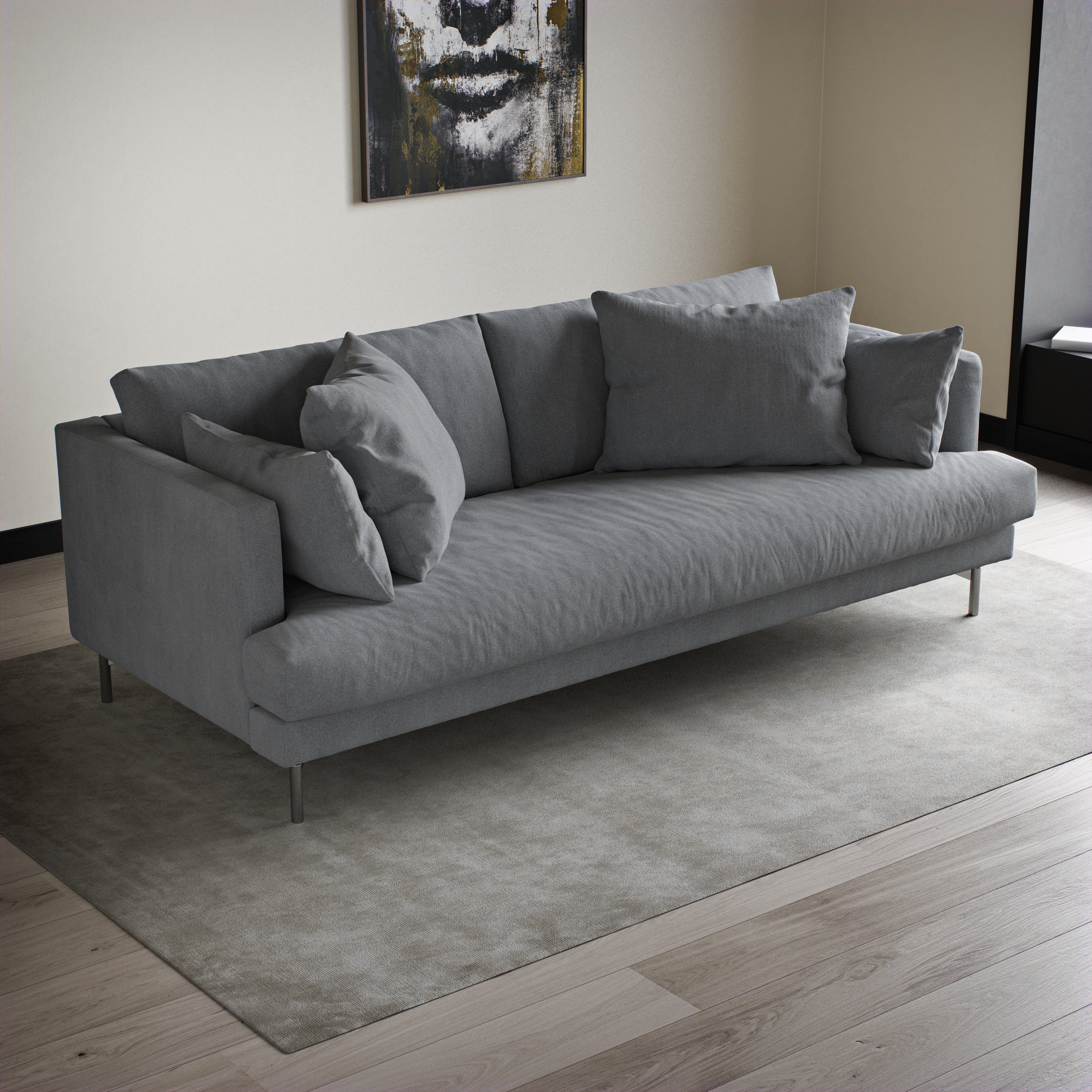 Harper - 3-sits soffa, hel dyna - inspiration
