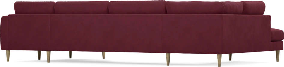 Bridge - 3-sits soffa med divan vänster och schäslong höger - Röd