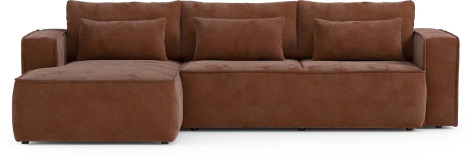 Ide - Bäddsoffa 3-sits med schäslong vänster - Orange