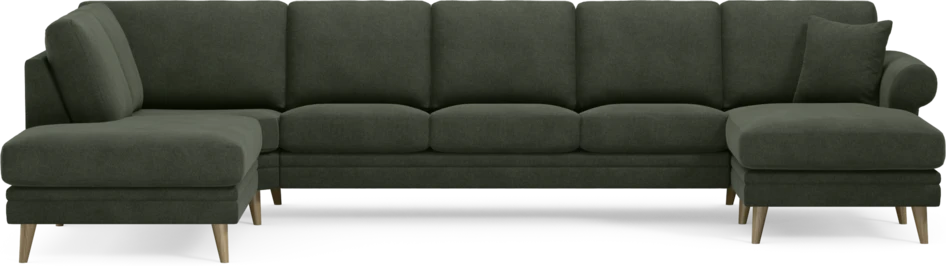 Eden - 3-sits soffa med divan vänster och schäslong höger - Grön