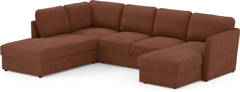 Öland - Bäddsoffa med divan vänster och schäslong höger - Orange