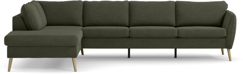 County - 3-sits soffa med divan vänster - Grön