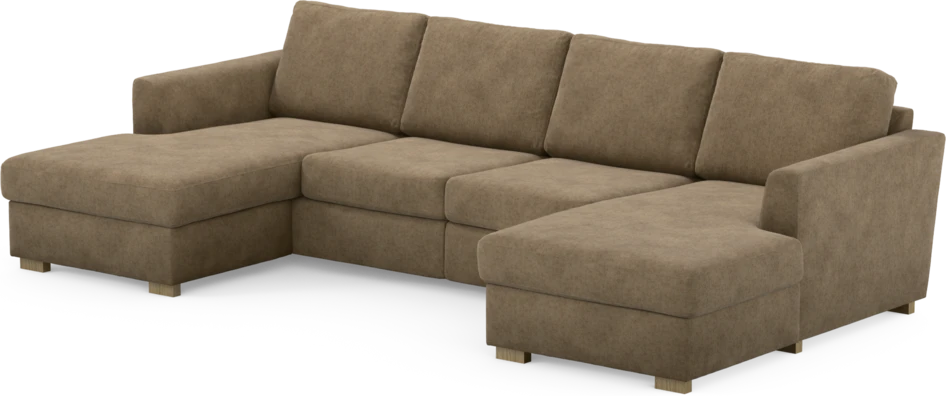 Friday - 2-sits soffa med två schäslonger - Brun
