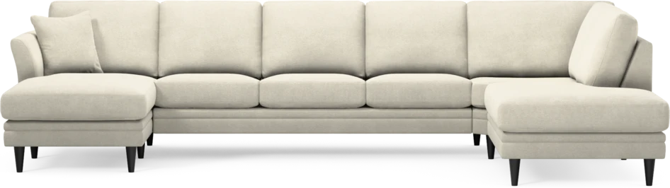 Eden - 3-sits soffa med schäslong vänster och divan höger - Vit