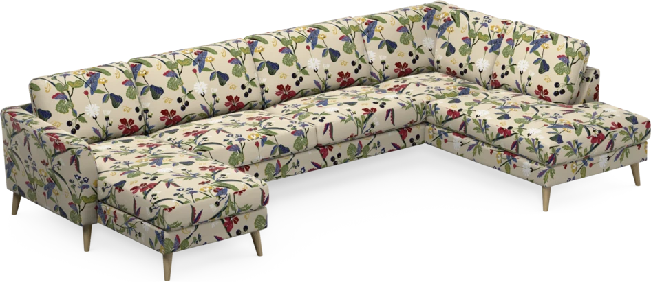 Bridge - 3-sits soffa med schäslong vänster och divan höger - Flerfärgad