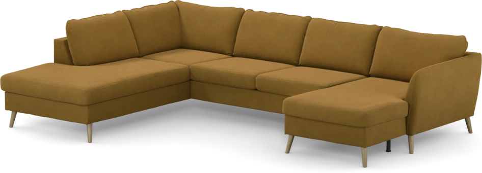 County - 3-sits soffa med divan vänster och schäslong höger - Gul