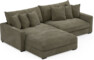 Rossi - 2-sits soffa med schäslong XL vänster - Grön