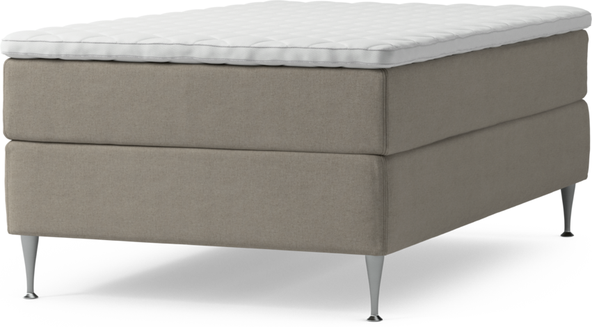 Delux Exclusive - Kontinentalsäng, enkelsäng 120 cm med bäddmadrass och sängben - Beige