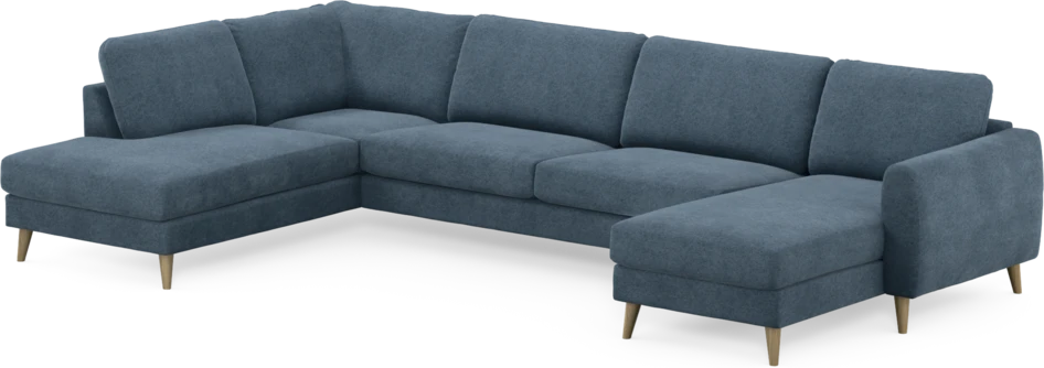 Bridge - 3-sits soffa med divan vänster och schäslong höger - Blå