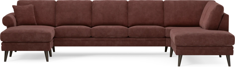 Eden - 3-sits soffa med schäslong vänster och divan höger - Röd