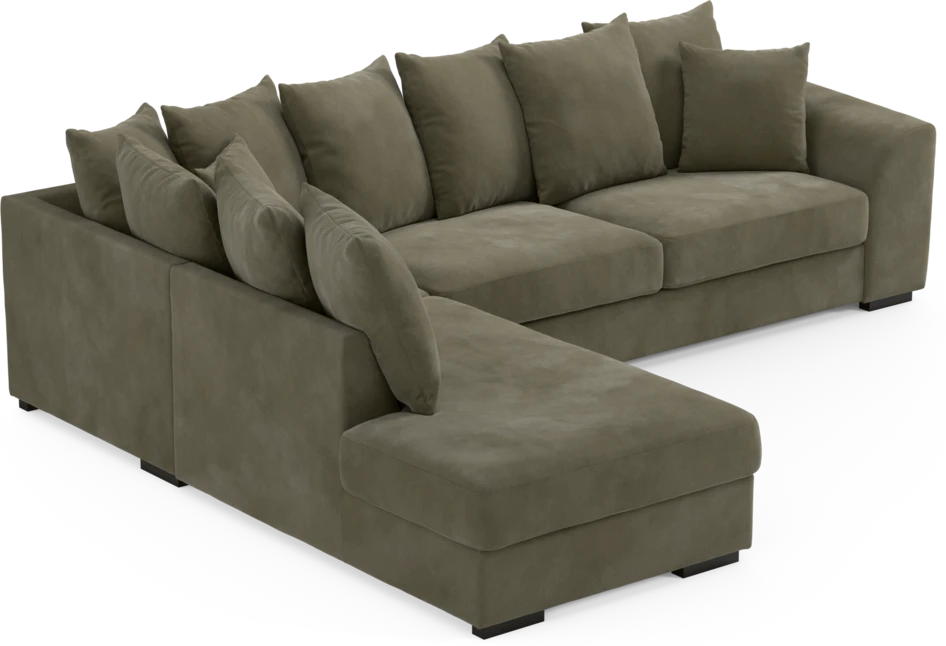 Town - 3-sits soffa med divan vänster - Grön