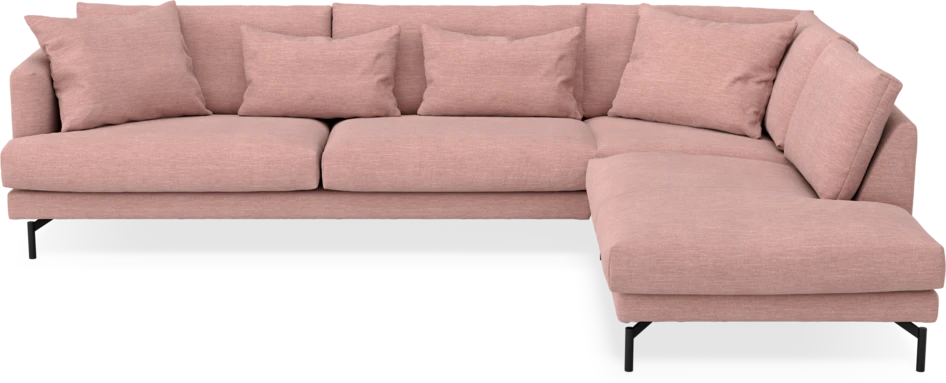 Harper - 3-sits soffa med divan höger - Rosa