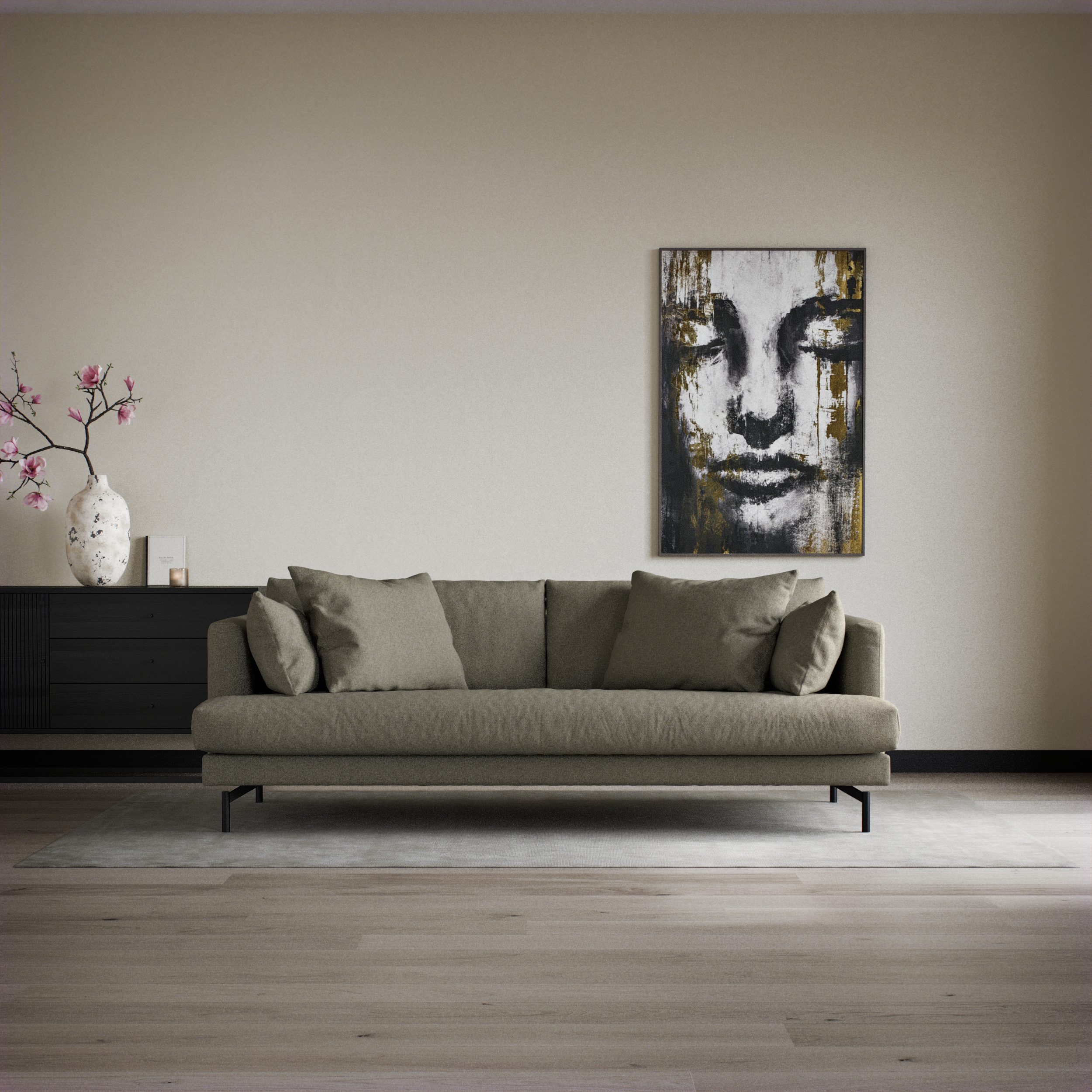 Harper - 3-sits soffa, hel dyna - inspiration