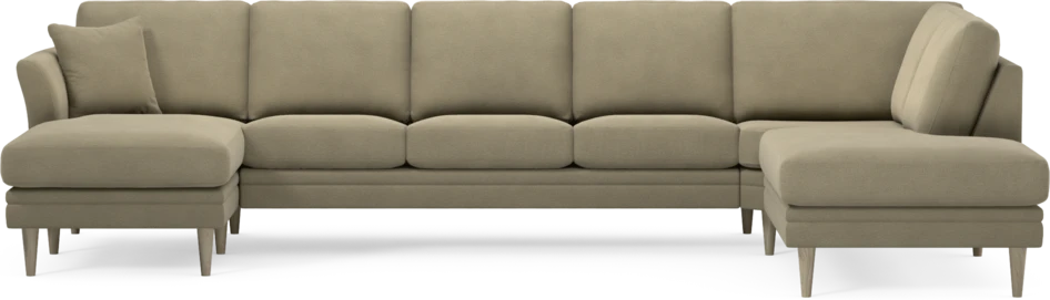 Eden - 3-sits soffa med schäslong vänster och divan höger - Beige
