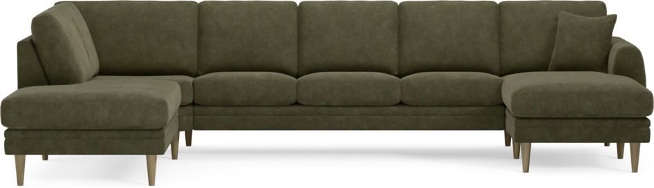 Eden - 3-sits soffa med divan vänster och schäslong höger - Grön