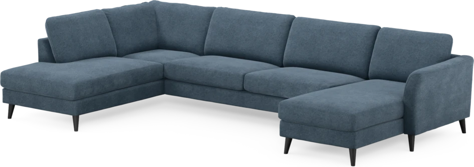 Bridge - 3-sits soffa med divan vänster och schäslong höger - Blå