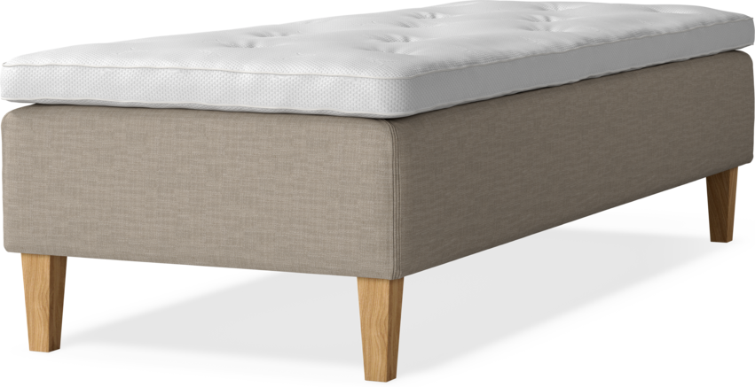 Delux Sense - Ramsäng, enkelsäng med bäddmadrass - Beige