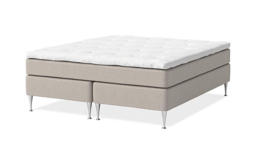 Sense Delux - Kontinentalsäng, dubbelsäng med bäddmadrass Dream Delux vit - Beige