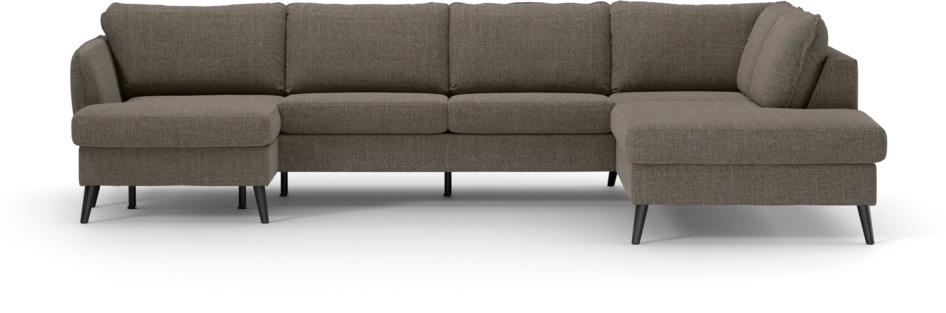 County - 3-sits soffa med schäslong vänster och divan höger - Brun