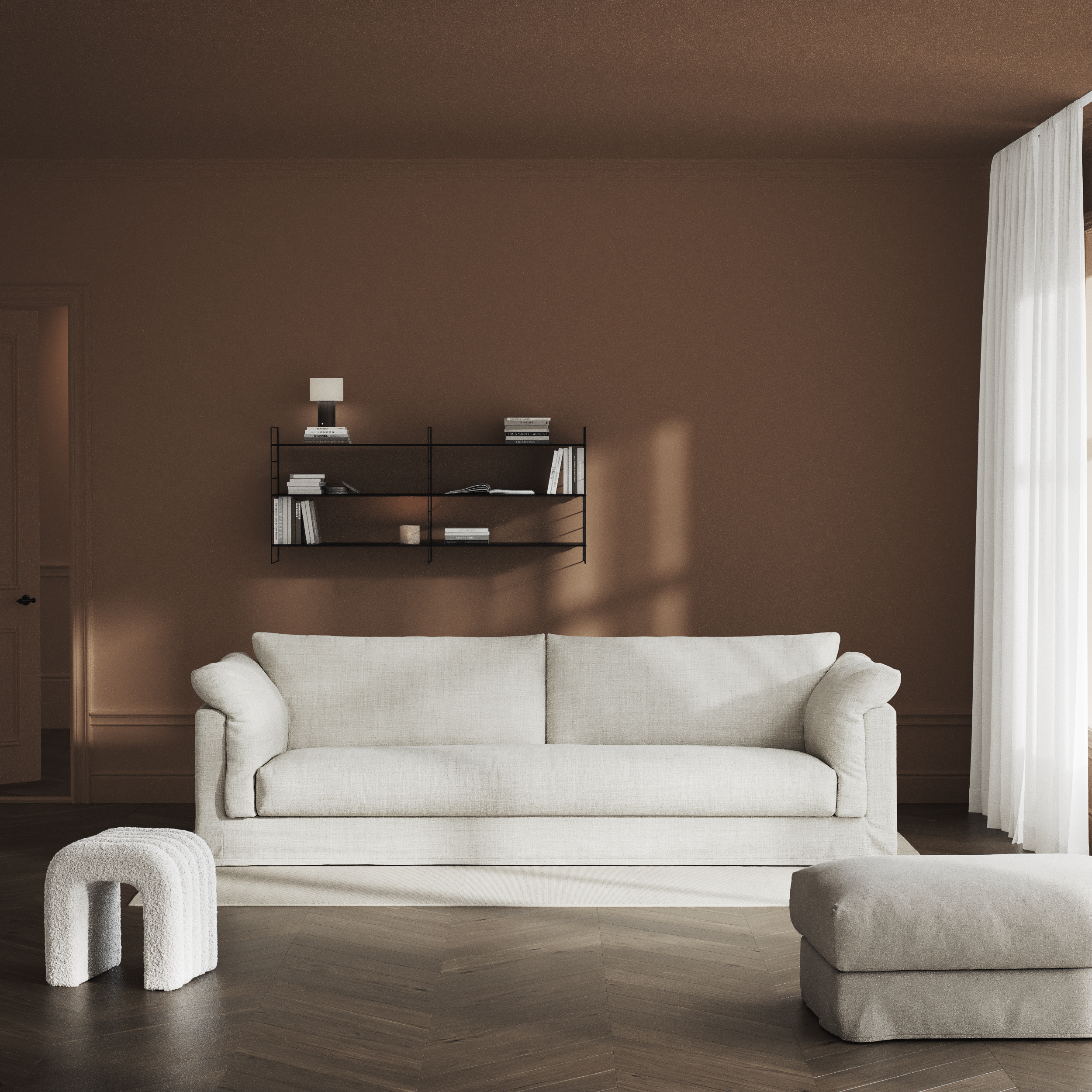 Cherrie, 4-sits soffa, hel dyna och kappa