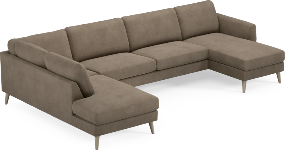 Bridge - 3-sits soffa med divan vänster och schäslong höger - Brun