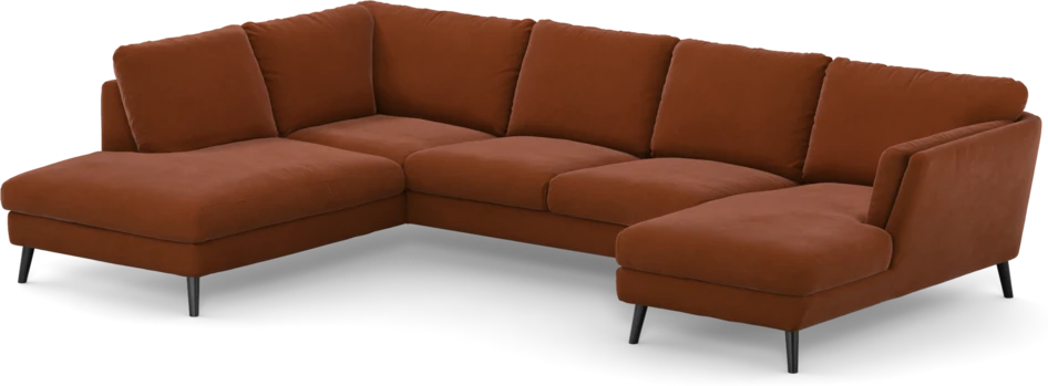 Madison - 2-sits soffa med divan vänster och schäslong höger - Röd