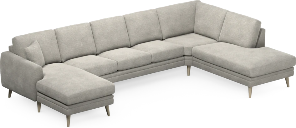 Eden - 3-sits soffa med schäslong vänster och divan höger - Grå