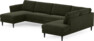 Bridge - 3-sits soffa med schäslong vänster och divan höger - Grön