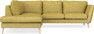 Madison - 2-sits soffa med divan vänster - Gul