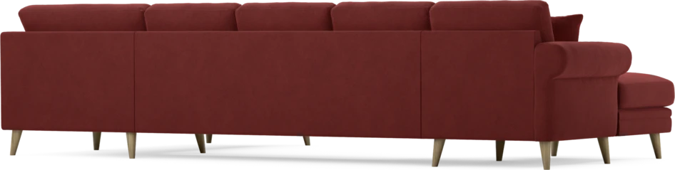 Eden - 3-sits soffa med schäslong vänster och divan höger - Röd